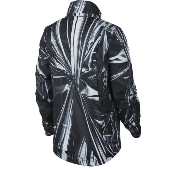 Nike Shield  Full Zip Running Jacket Black Refsil - Picture 3 of 12